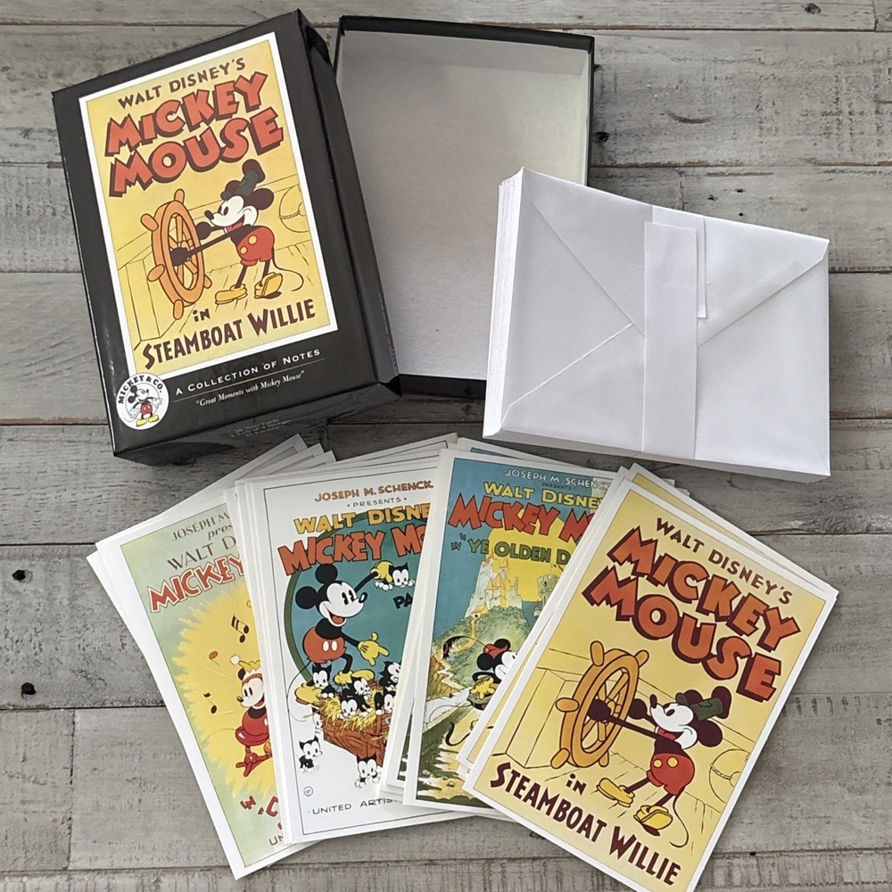 Hallmark Collection Of Notes Mickey Mouse in Steamboat Willie Vintage Card Set